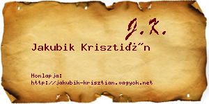 Jakubik Krisztián névjegykártya