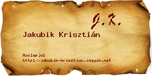 Jakubik Krisztián névjegykártya
